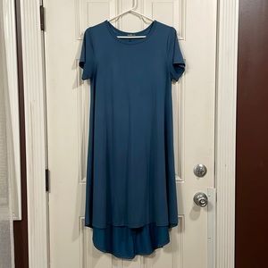 LuLaRoe Carly dress in teal with NO PATCH POCKET! Size S small, no tags. GUC.